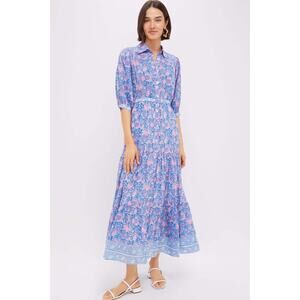 BELL BY ALICIA BELL Blue Pink Printed Blair Maxi Dress Size M NWT